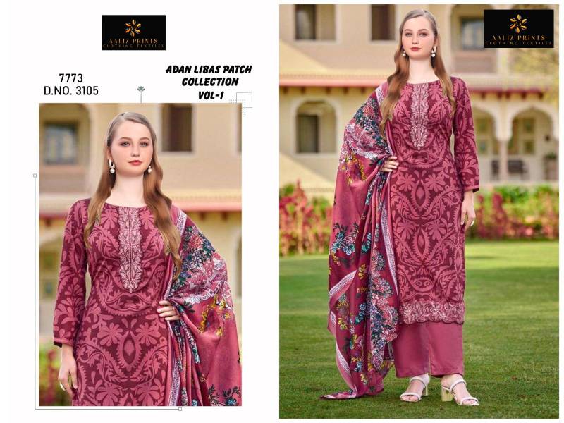 Aaliz Adan Libas Patch Vol 1 Cotton Digital Printed Dress Material