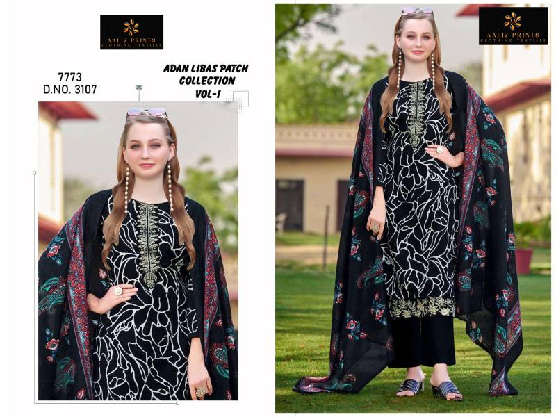Aaliz Adan Libas Patch Vol 1 Cotton Digital Printed Dress Material
