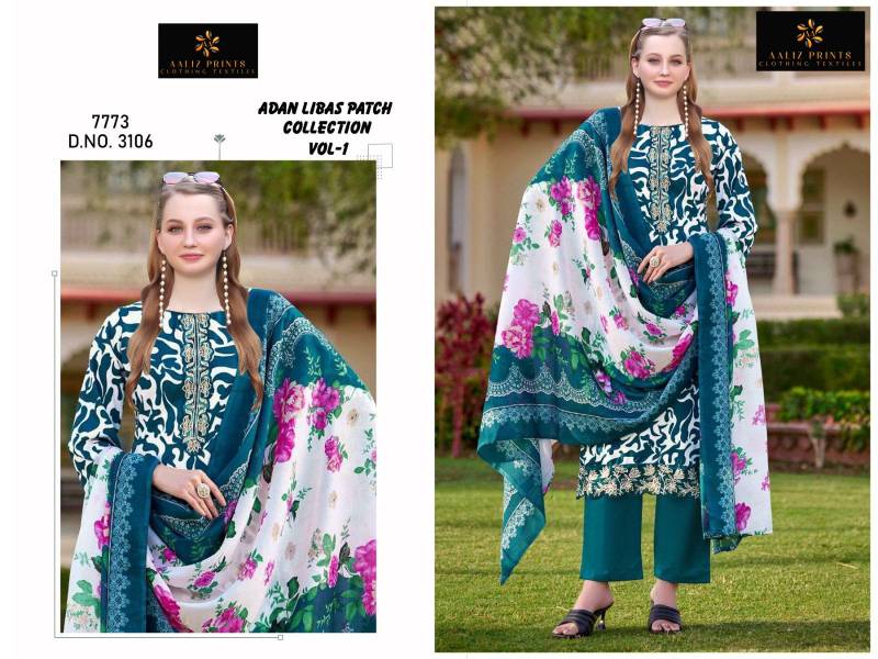Aaliz Adan Libas Patch Vol 1 Cotton Digital Printed Dress Material