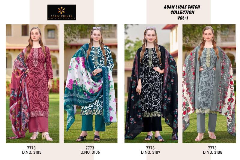 Aaliz Adan Libas Patch Vol 1 Cotton Digital Printed Dress Material