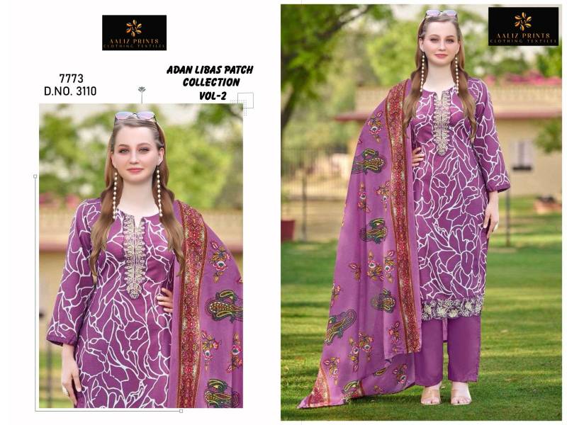 Aaliz Adan Libas Patch Vol 2 Cotton Digital Printed Dress Material
