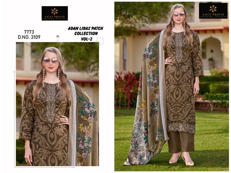Aaliz Adan Libas Patch Vol 2 Cotton Digital Printed Dress Material