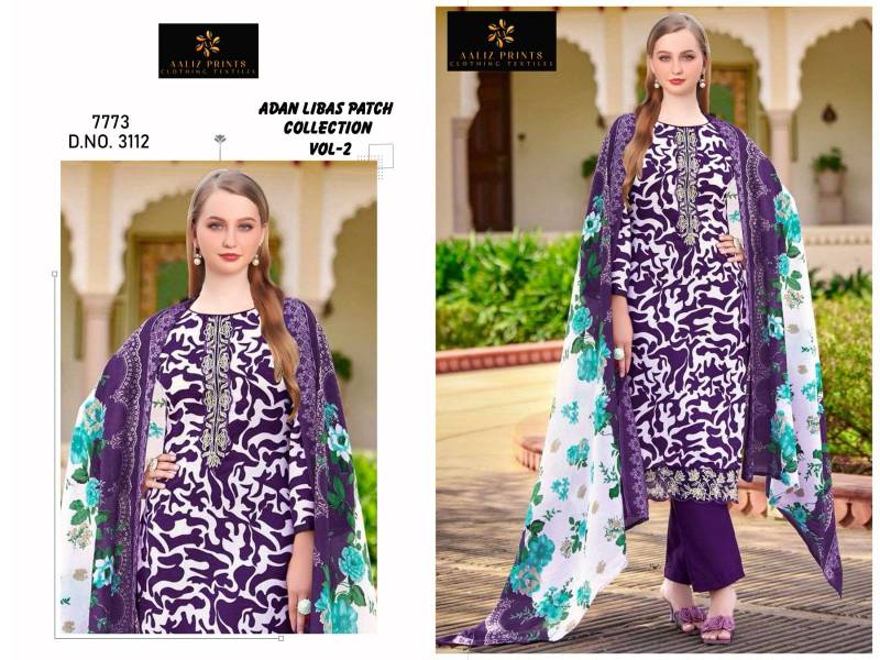 Aaliz Adan Libas Patch Vol 2 Cotton Digital Printed Dress Material