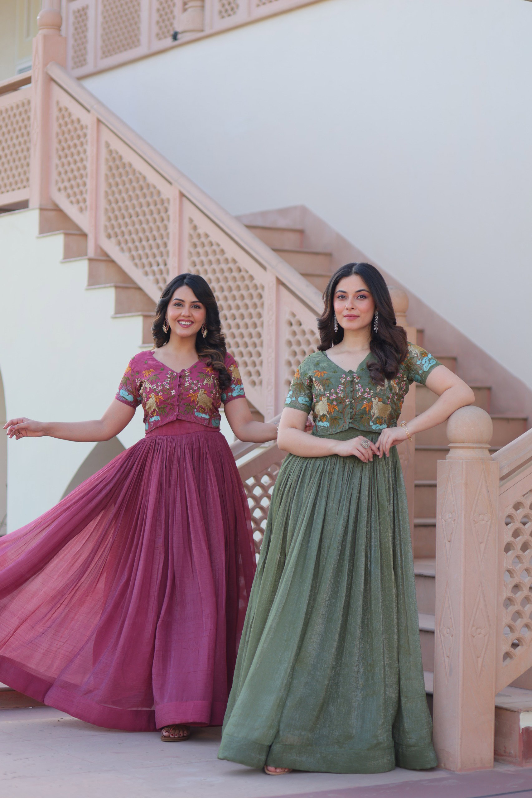 Lekha KA 1170 Silver Crunchy Designer Koti Gown Collection