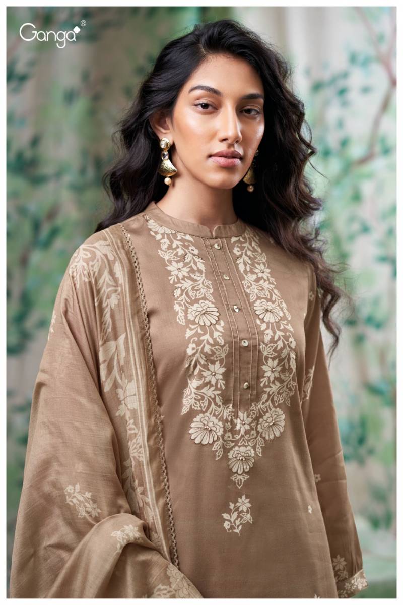 Ganga Giselle Cotton Satin Printed Salwar Kameez