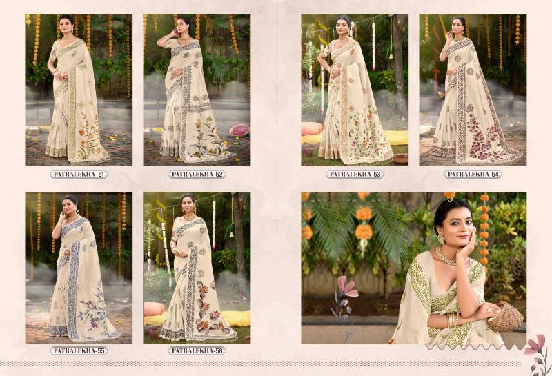Rajguru Patralekha Tusser Silk Brush Printed Saree