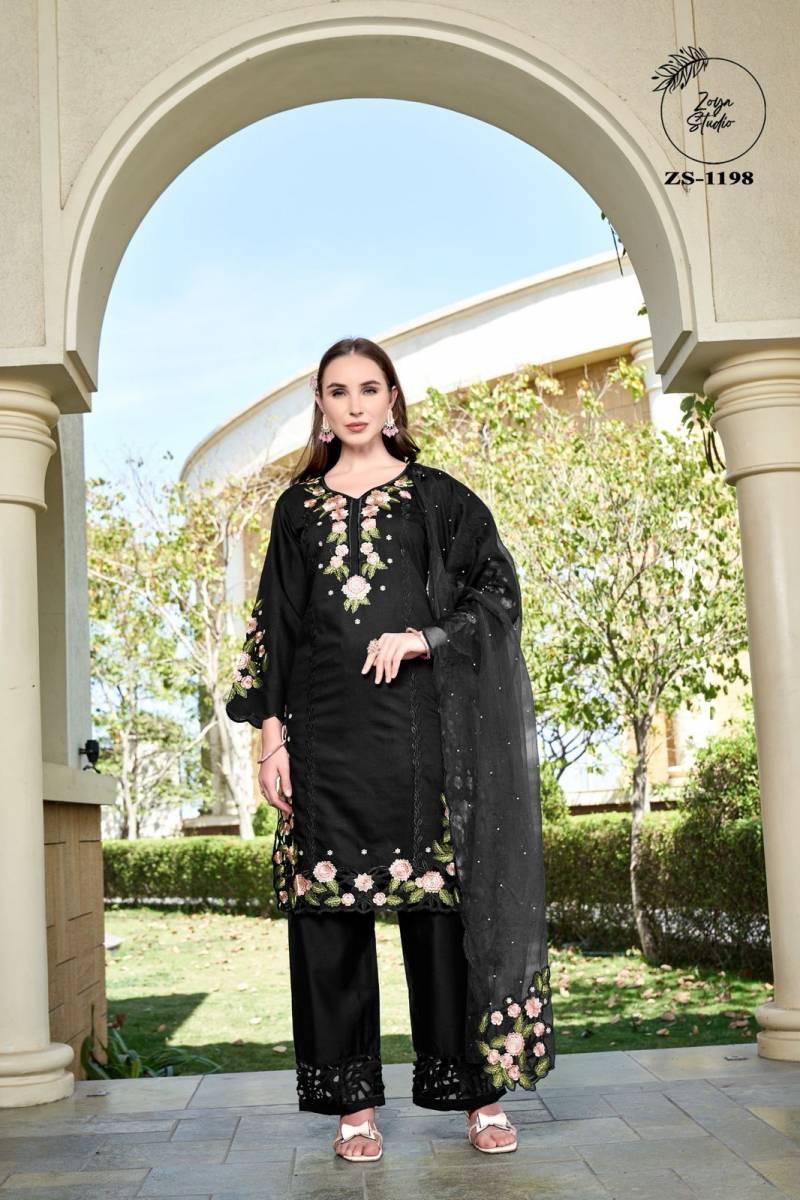 Zoya Studio 1198 Satin Gadwal Ready Made Tunic Suit