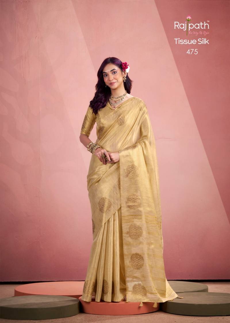 Rajpath Mini Silk Tissue Weaving Fancy Saree Collection