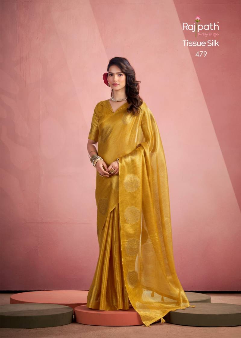 Rajpath Mini Silk Tissue Weaving Fancy Saree Collection