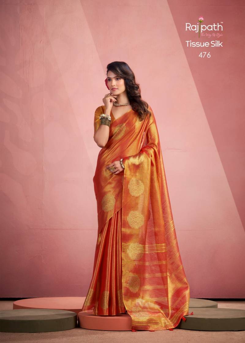 Rajpath Mini Silk Tissue Weaving Fancy Saree Collection