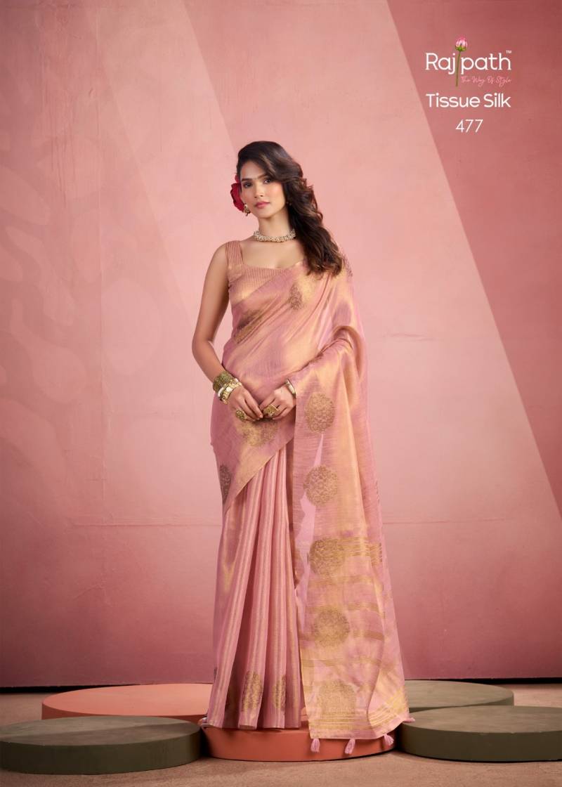 Rajpath Mini Silk Tissue Weaving Fancy Saree Collection