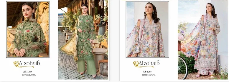 Alzohaib Az 1288 And 1289 Cotton Dupatta Pakistani Suits