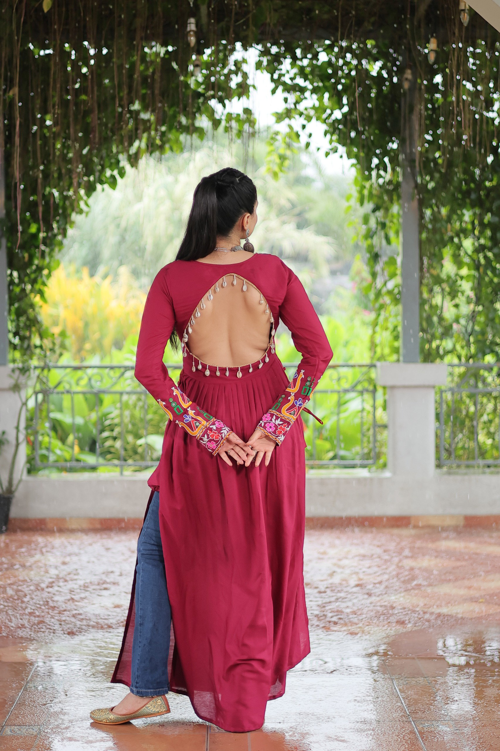 Lekha KA 1183 14kg Rayon With Kutchi Gamthi Work Kurti Navratri Collection