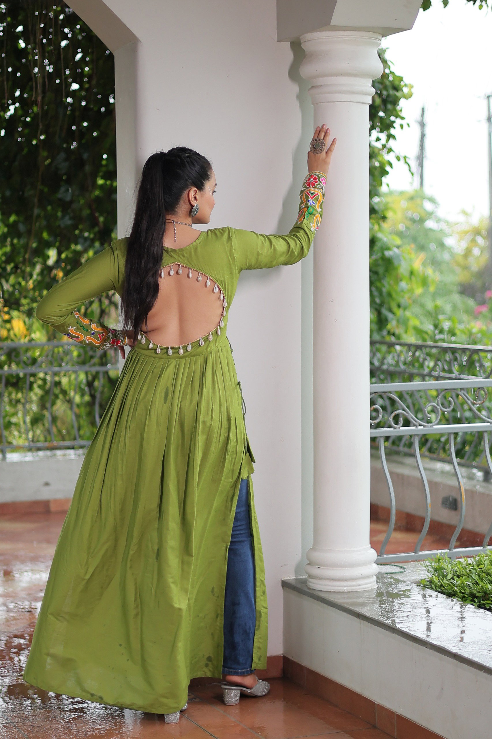 Lekha KA 1183 14kg Rayon With Kutchi Gamthi Work Kurti Navratri Collection