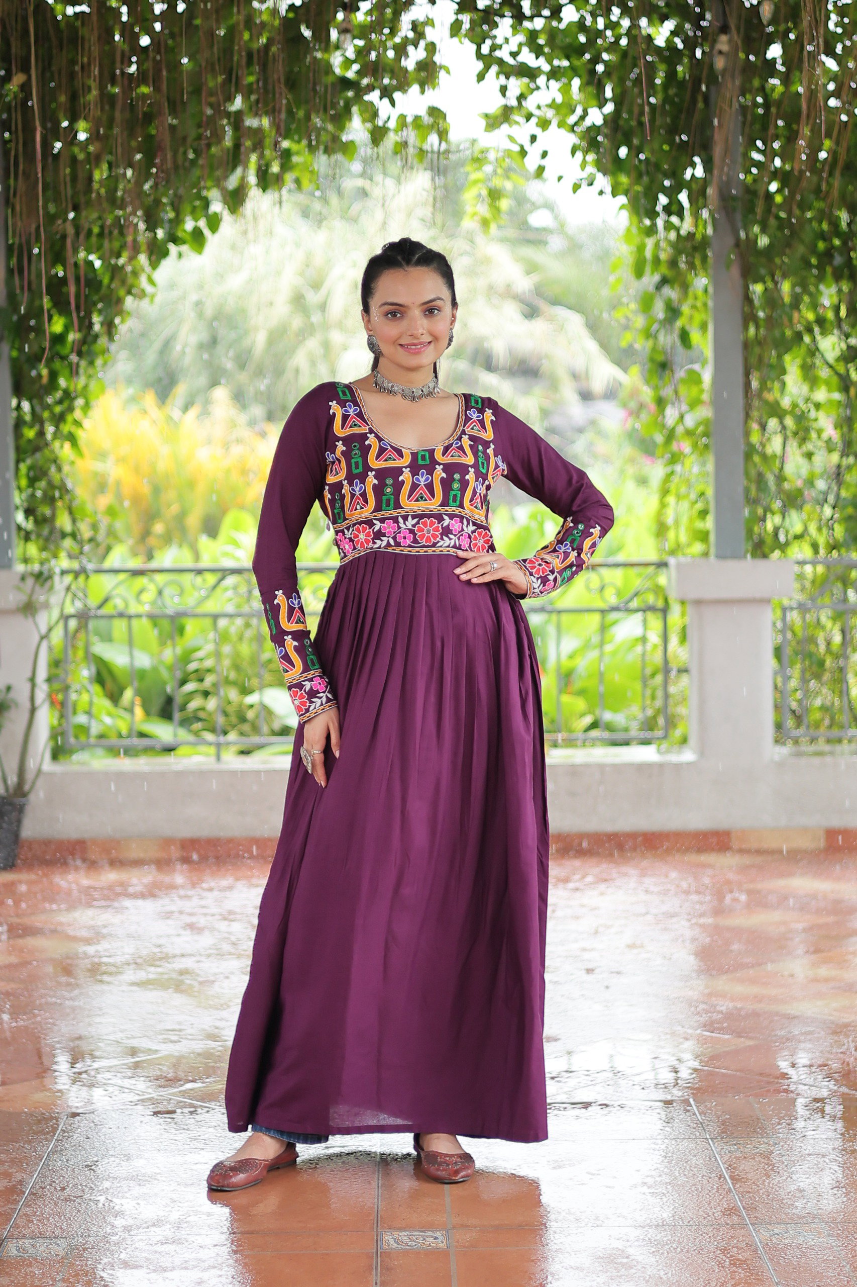 Lekha KA 1183 14kg Rayon With Kutchi Gamthi Work Kurti Navratri Collection