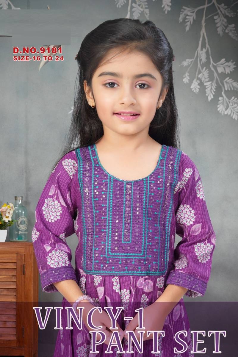 Vincy 1 Pant Set Vatican Printed Kids Wear Collection