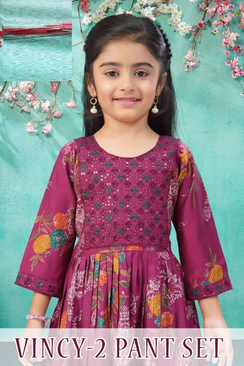 Vincy 2 Pant Set Vatican Printed Kids Wear Collection