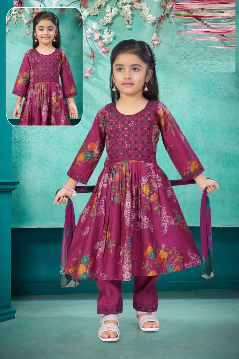 Vincy 2 Pant Set Vatican Printed Kids Wear Collection