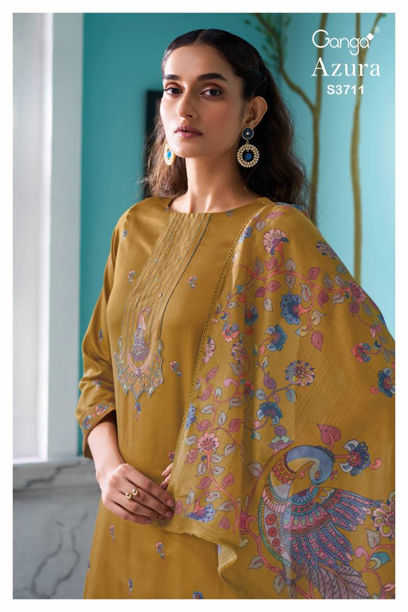 Ganga Azura Cotton Satin Printed Salwar Kameez
