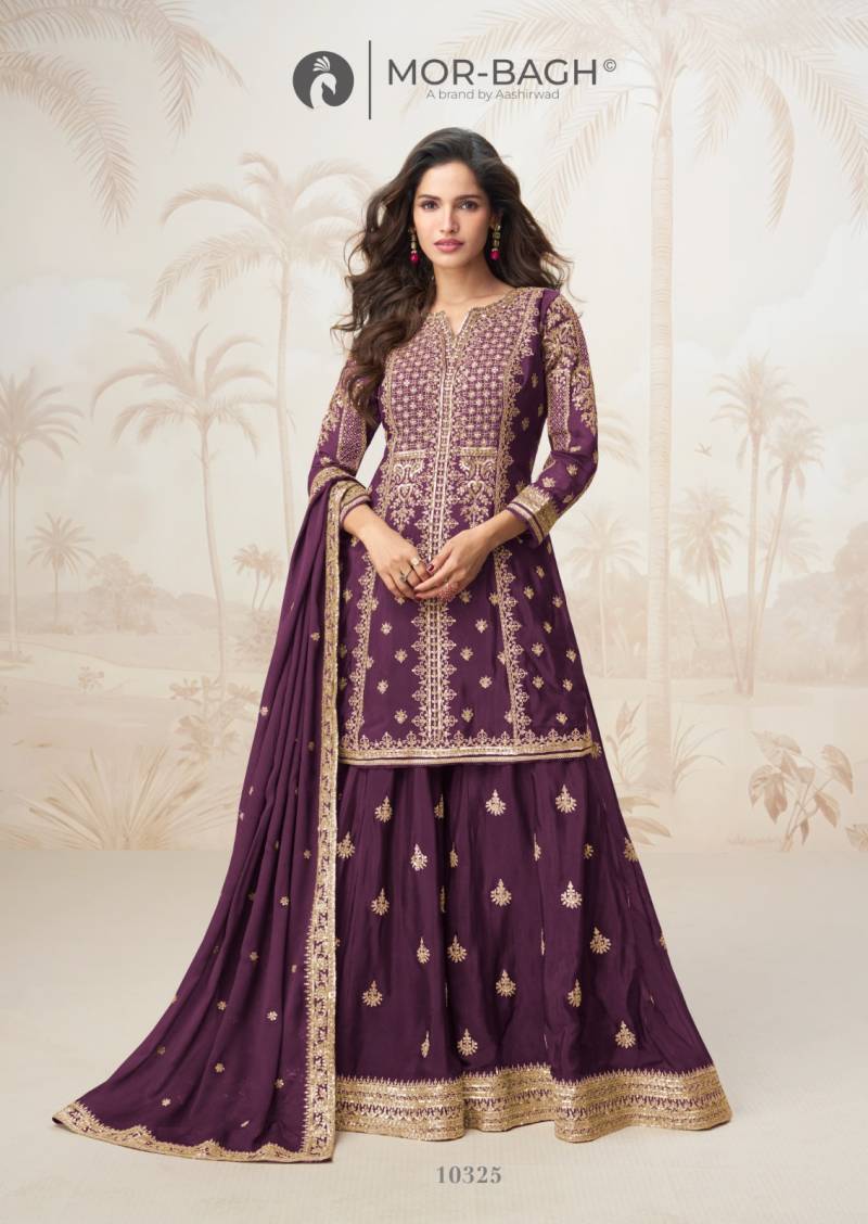 Aashirwad Mor Bagh Mumtaz Chinon Silk Salwar Kameez