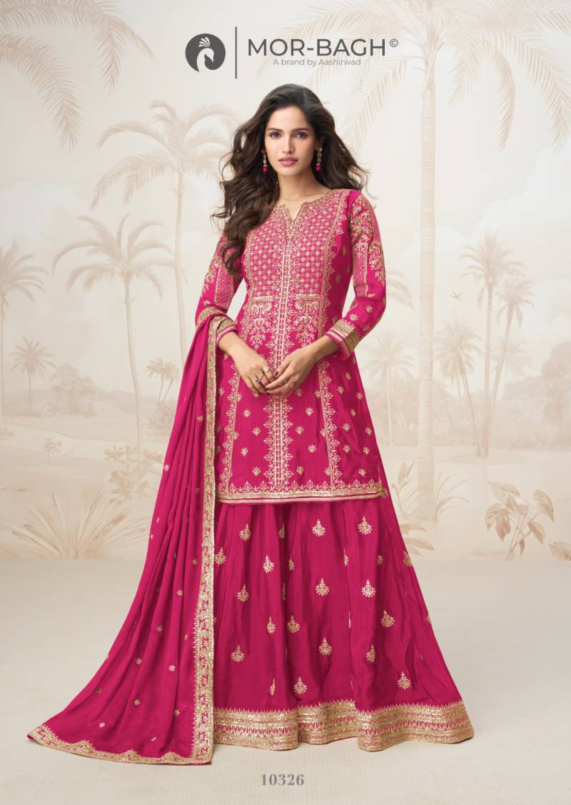 Aashirwad Mor Bagh Mumtaz Chinon Silk Salwar Kameez