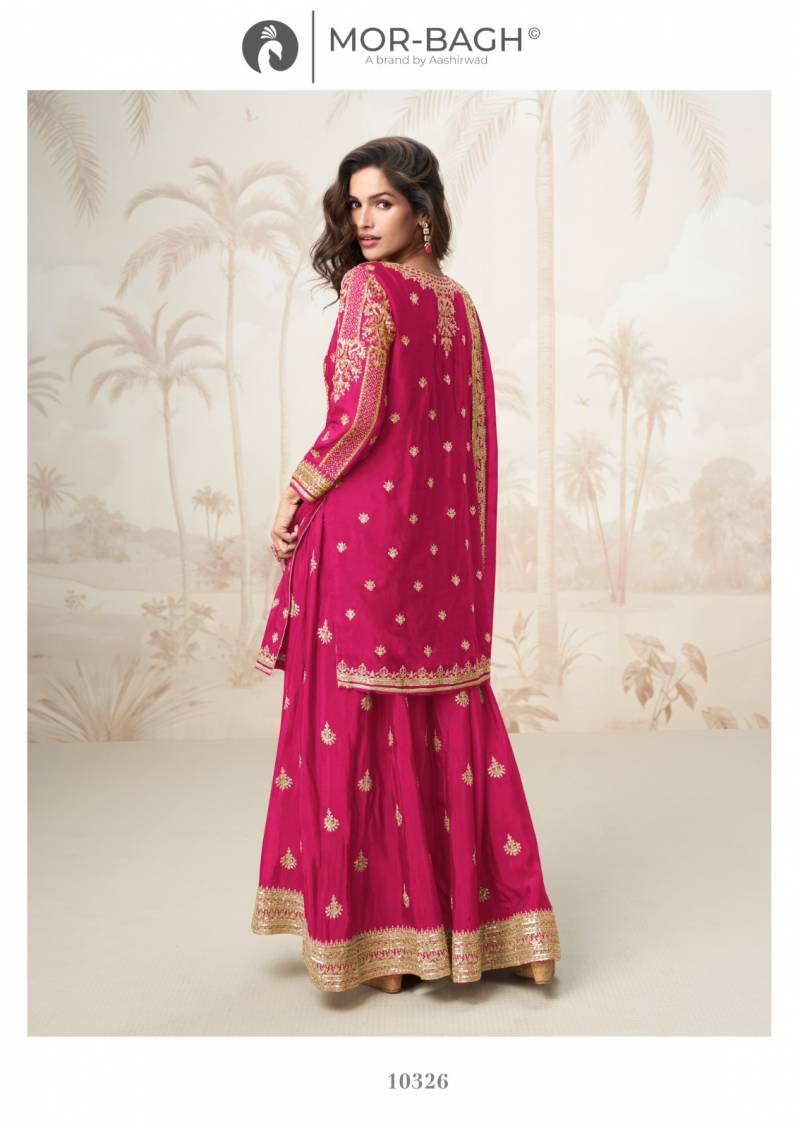 Aashirwad Mor Bagh Mumtaz Chinon Silk Salwar Kameez