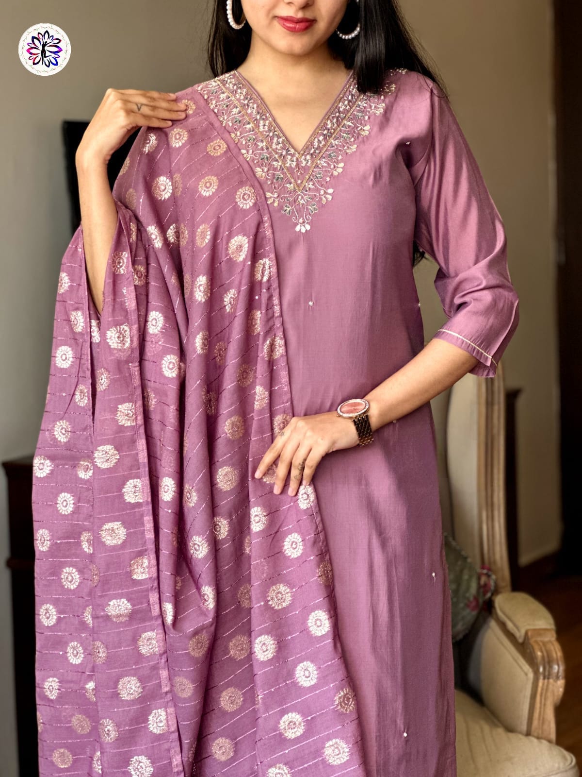Lekha KL 3005 Viscose Chanderi Embroidery Kurti Bottom With Dupatta
