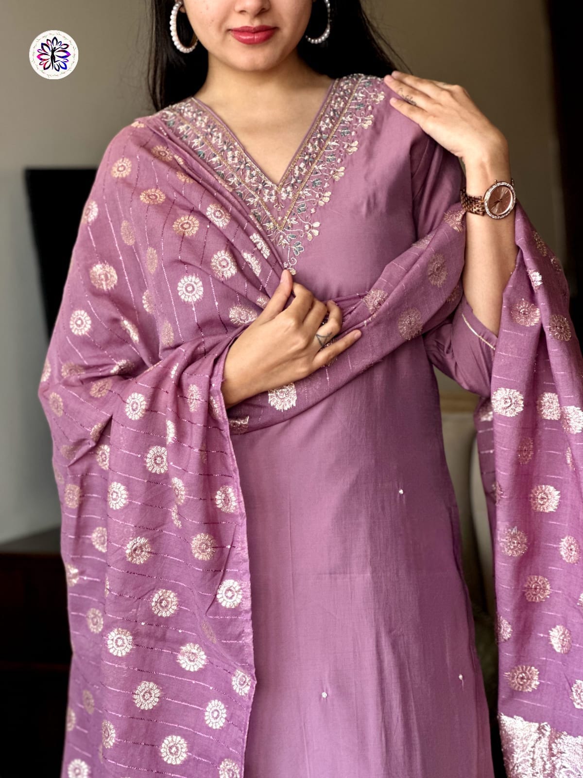 Lekha KL 3005 Viscose Chanderi Embroidery Kurti Bottom With Dupatta