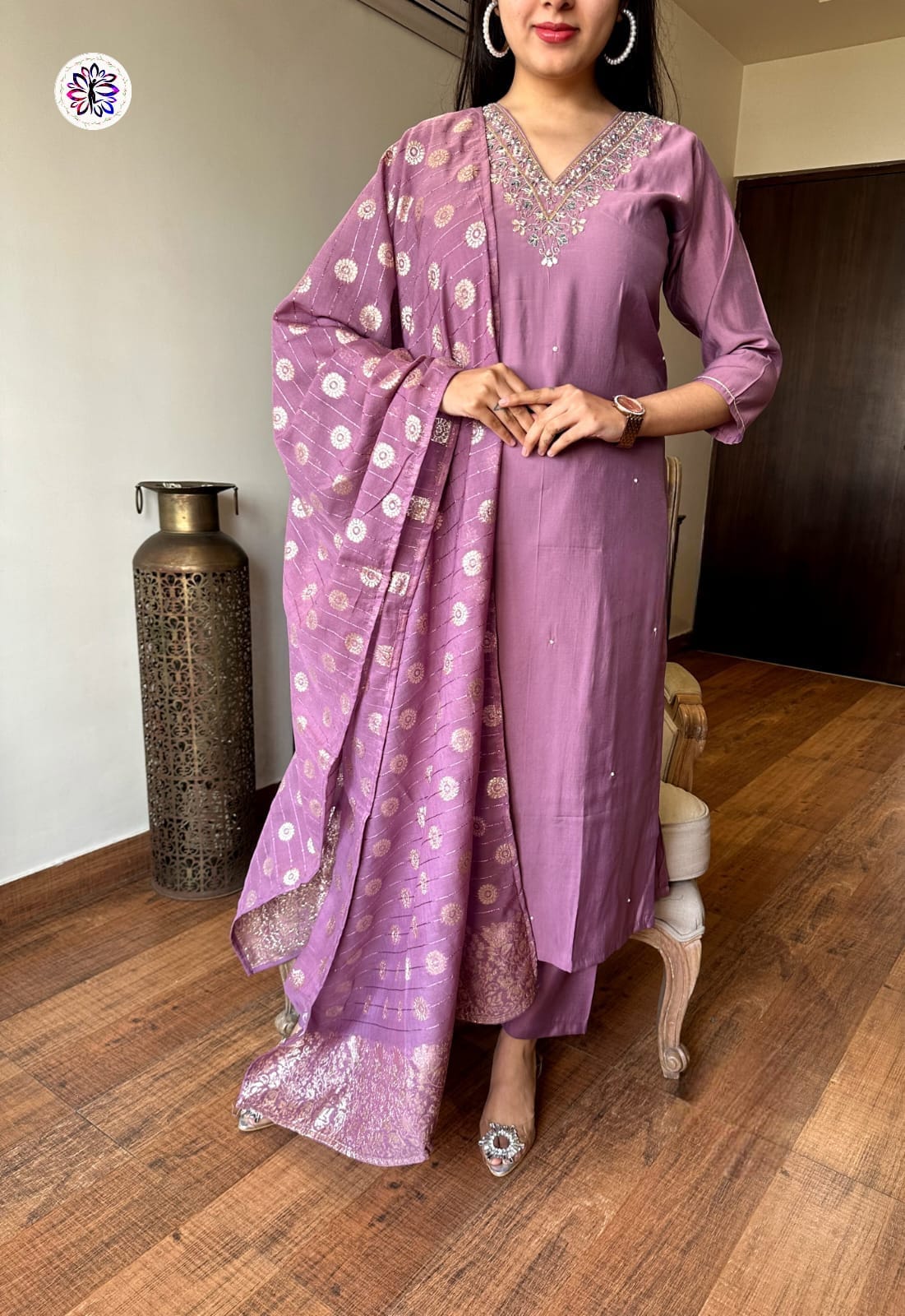 Lekha KL 3005 Viscose Chanderi Embroidery Kurti Bottom With Dupatta