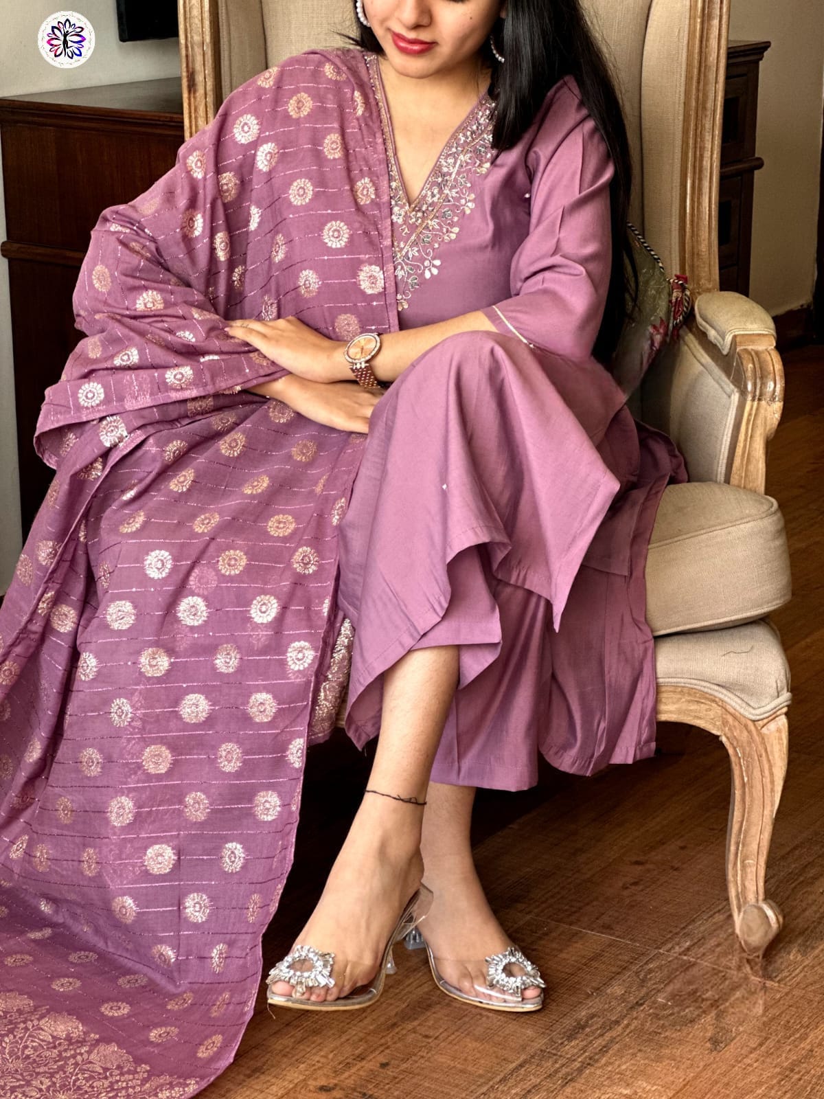 Lekha KL 3005 Viscose Chanderi Embroidery Kurti Bottom With Dupatta