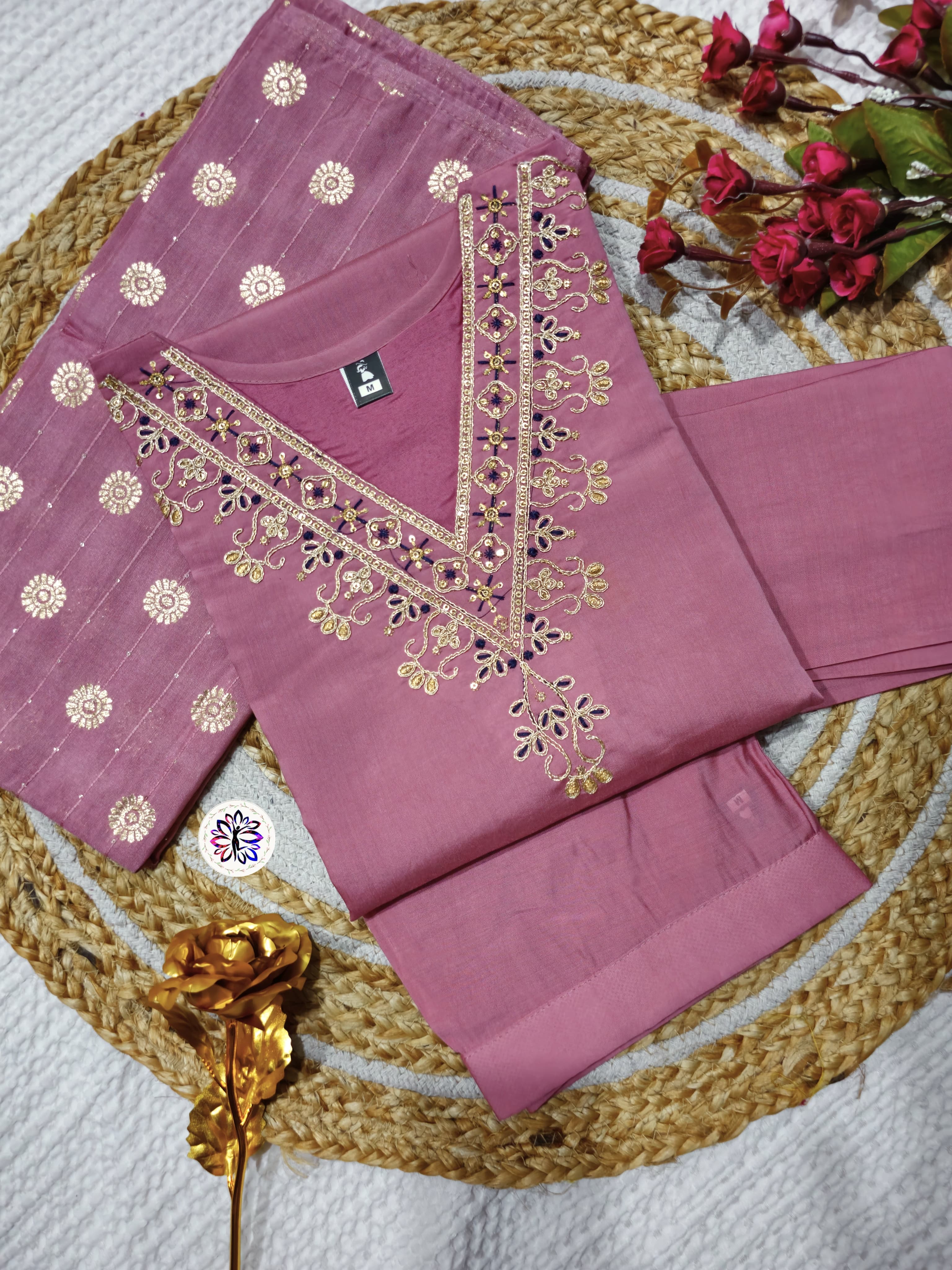Lekha KL 3005 Viscose Chanderi Embroidery Kurti Bottom With Dupatta
