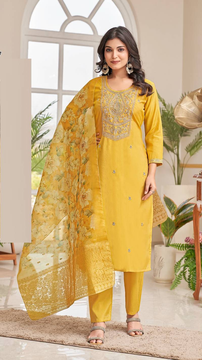 Pia 1287 Roman Shimmer Kurti Bottom With Dupatta