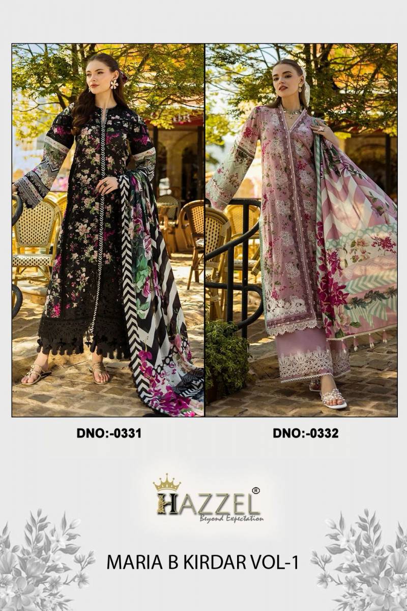 Hazzel Maria B Kirdar Vol 1 Cotton Dupatta Embroidered Pakistani Suit