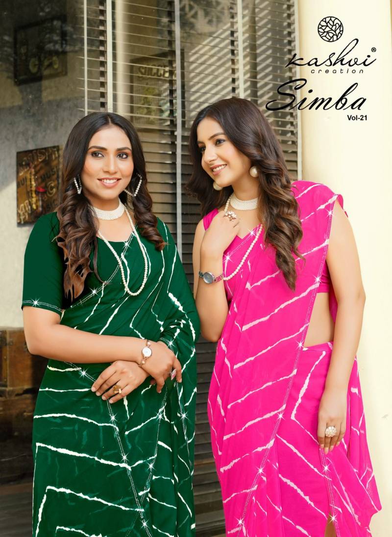Kashvi Simba Vol 21 Georgette Lehariya Printed Saree