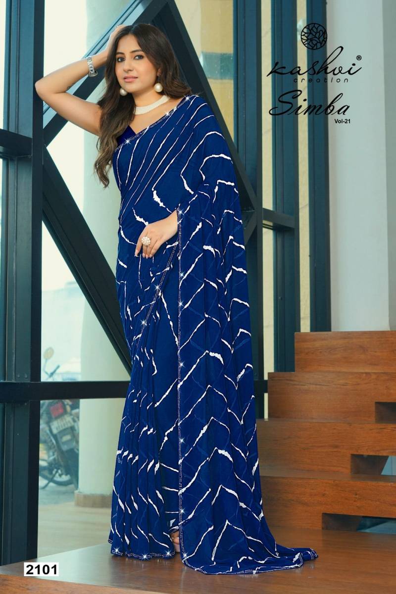 Kashvi Simba Vol 21 Georgette Lehariya Printed Saree