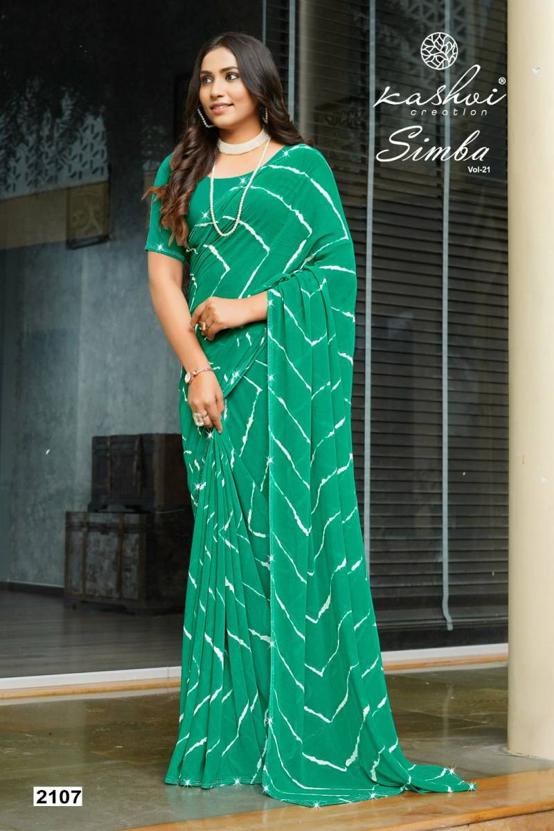 Kashvi Simba Vol 21 Georgette Lehariya Printed Saree
