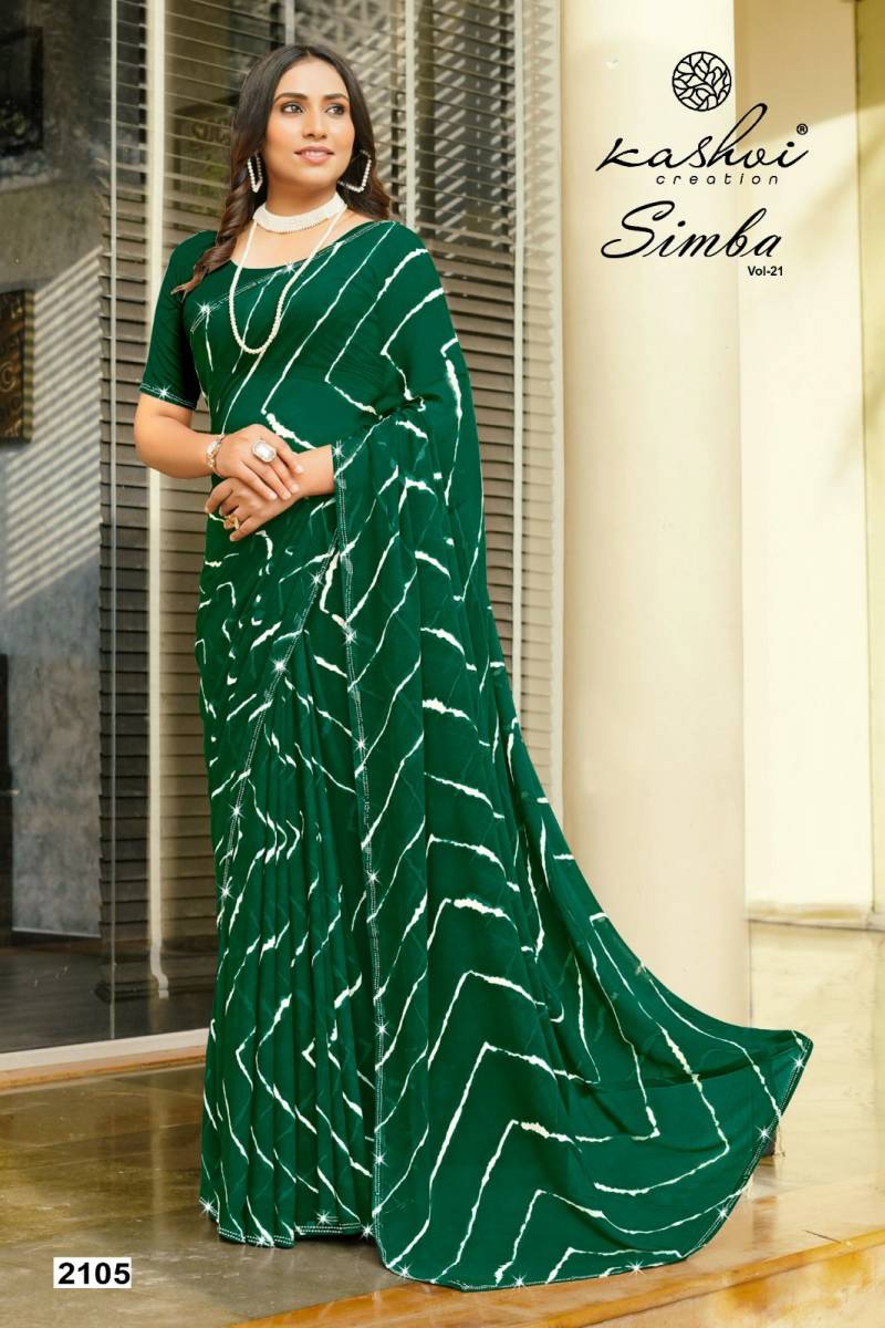 Kashvi Simba Vol 21 Georgette Lehariya Printed Saree
