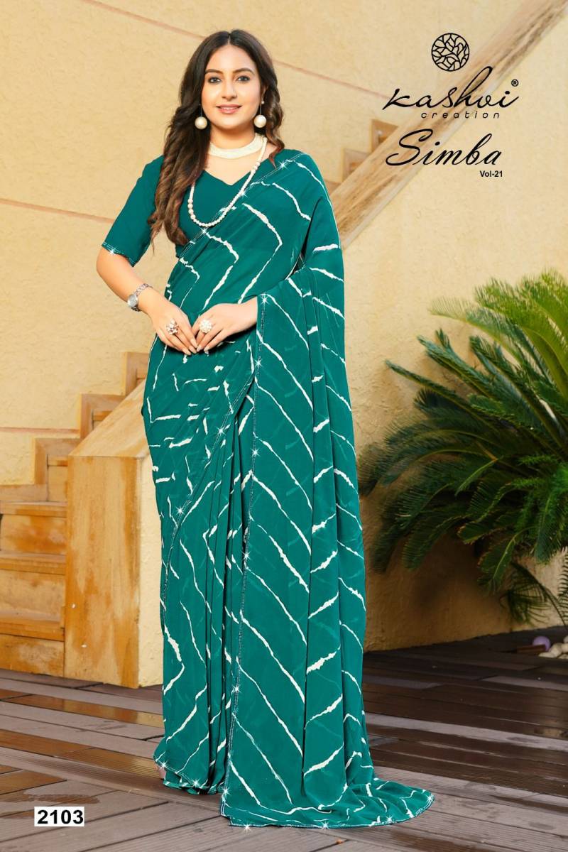 Kashvi Simba Vol 21 Georgette Lehariya Printed Saree