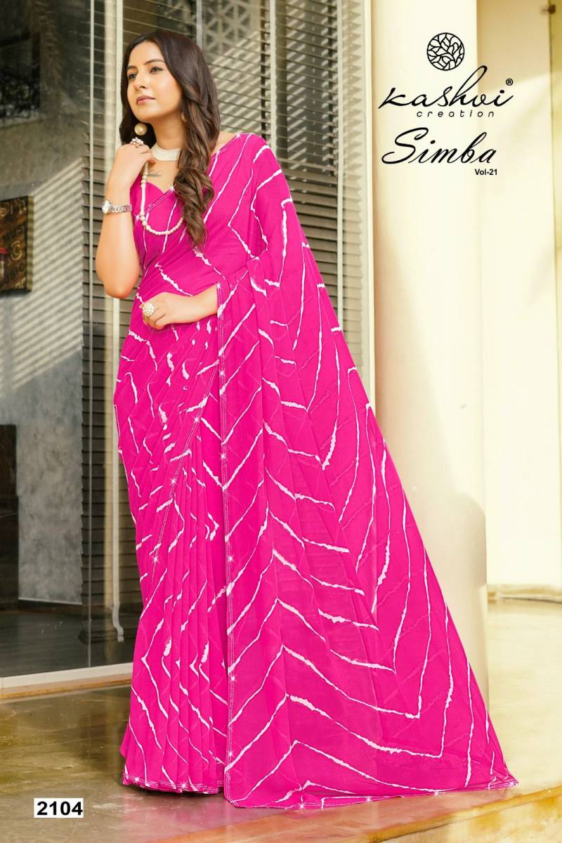 Kashvi Simba Vol 21 Georgette Lehariya Printed Saree