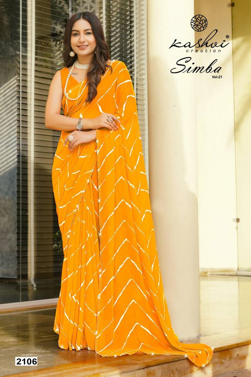 Kashvi Simba Vol 21 Georgette Lehariya Printed Saree