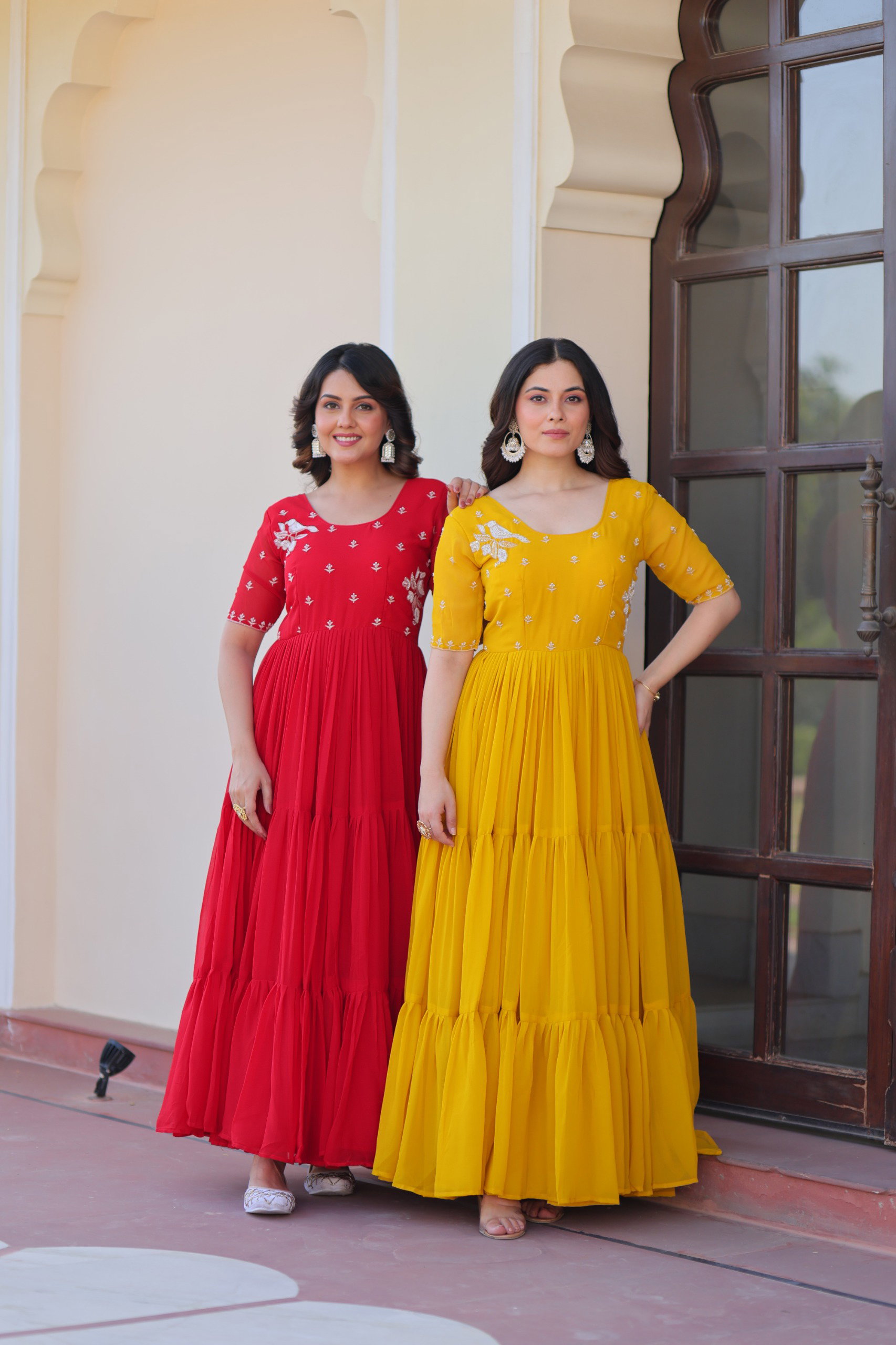 Lekha KA 1173 Faux Blooming Embroidery Work Gown Collection