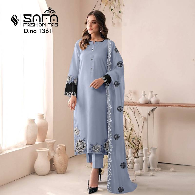 Safa Fashion Fab 1361 Georgette Pakistani Ready Made Suit