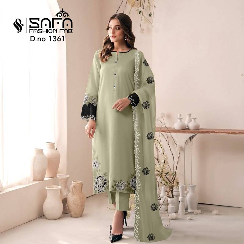 Safa Fashion Fab 1361 Georgette Pakistani Ready Made Suit