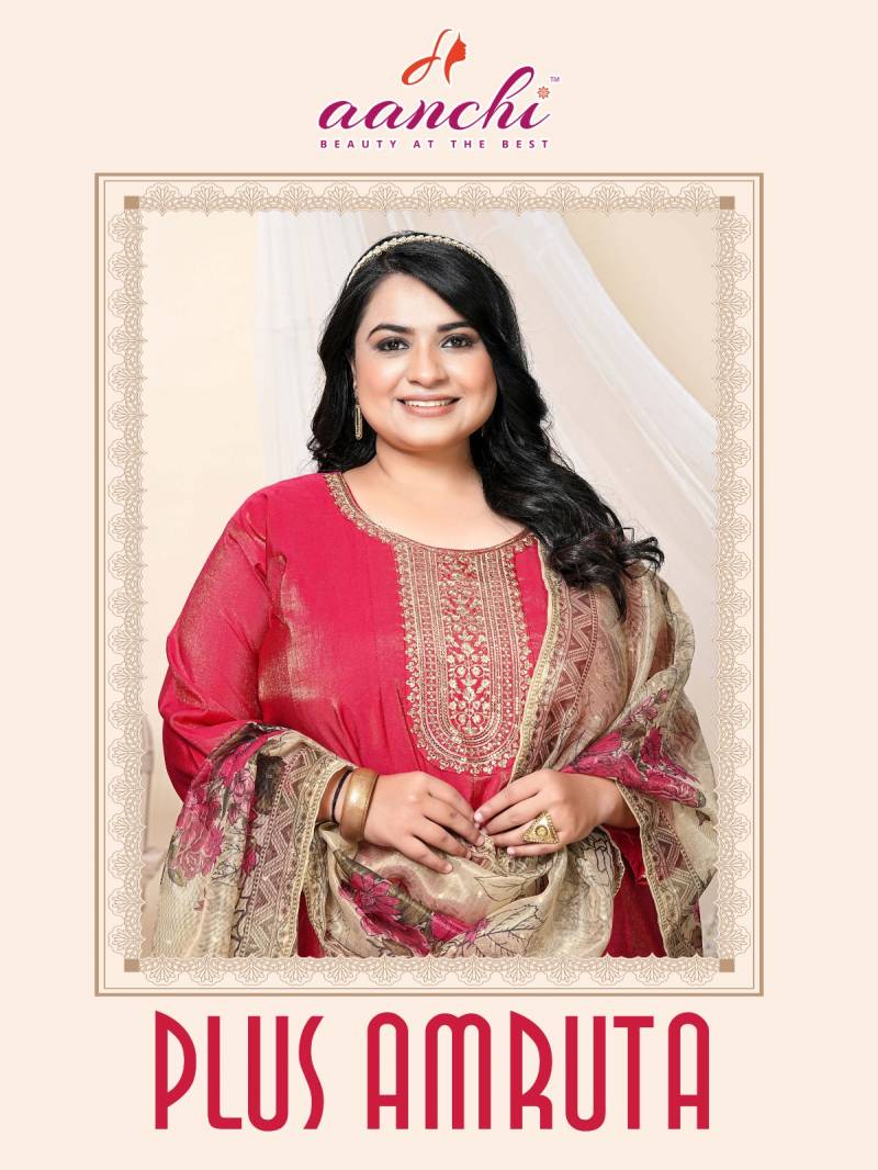 Aanchi Plus Amruta Roman Shimmer Kurti Bottom With Dupatta