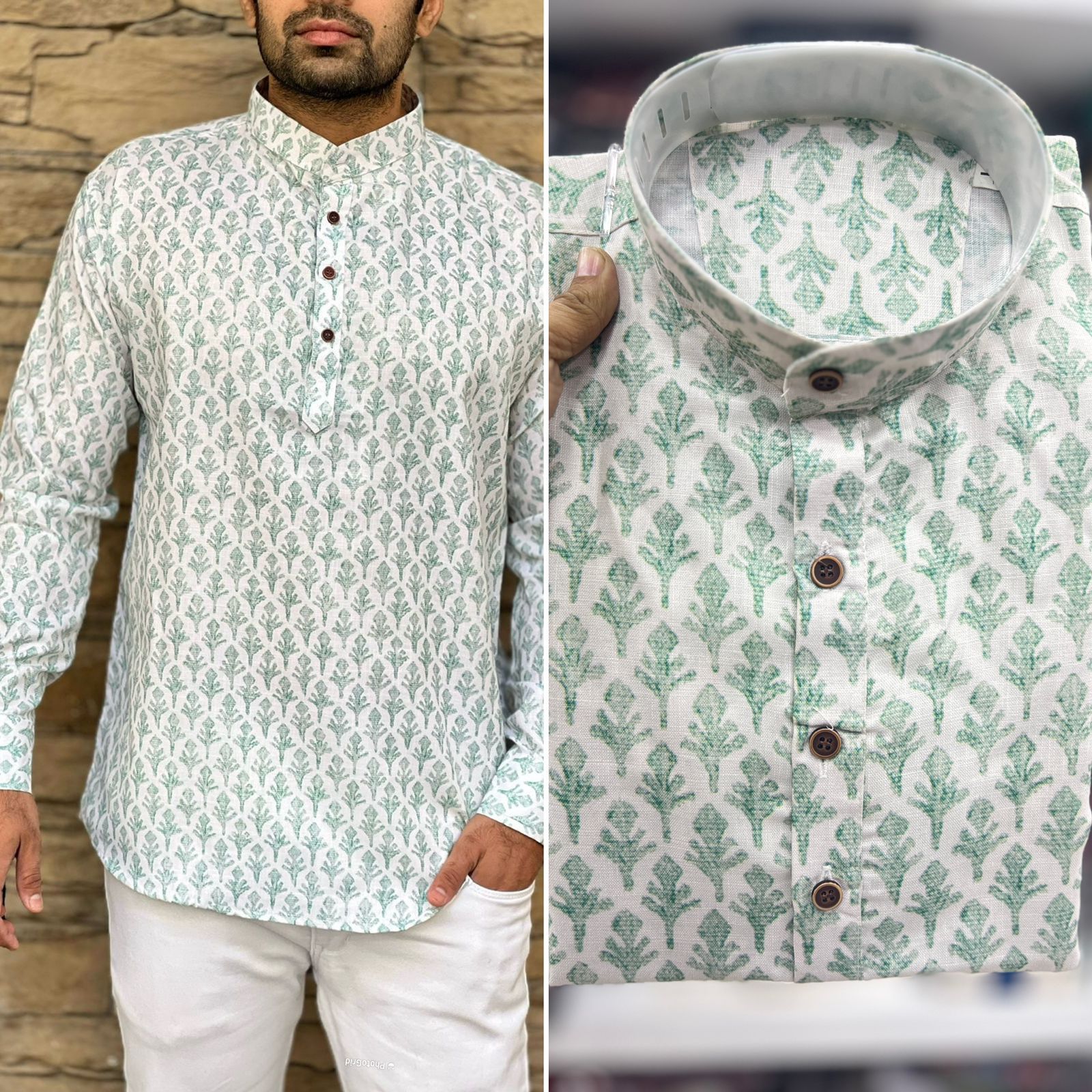 Lekha LI Leo Cotton Printed Full Sleeves Short Length Kurta