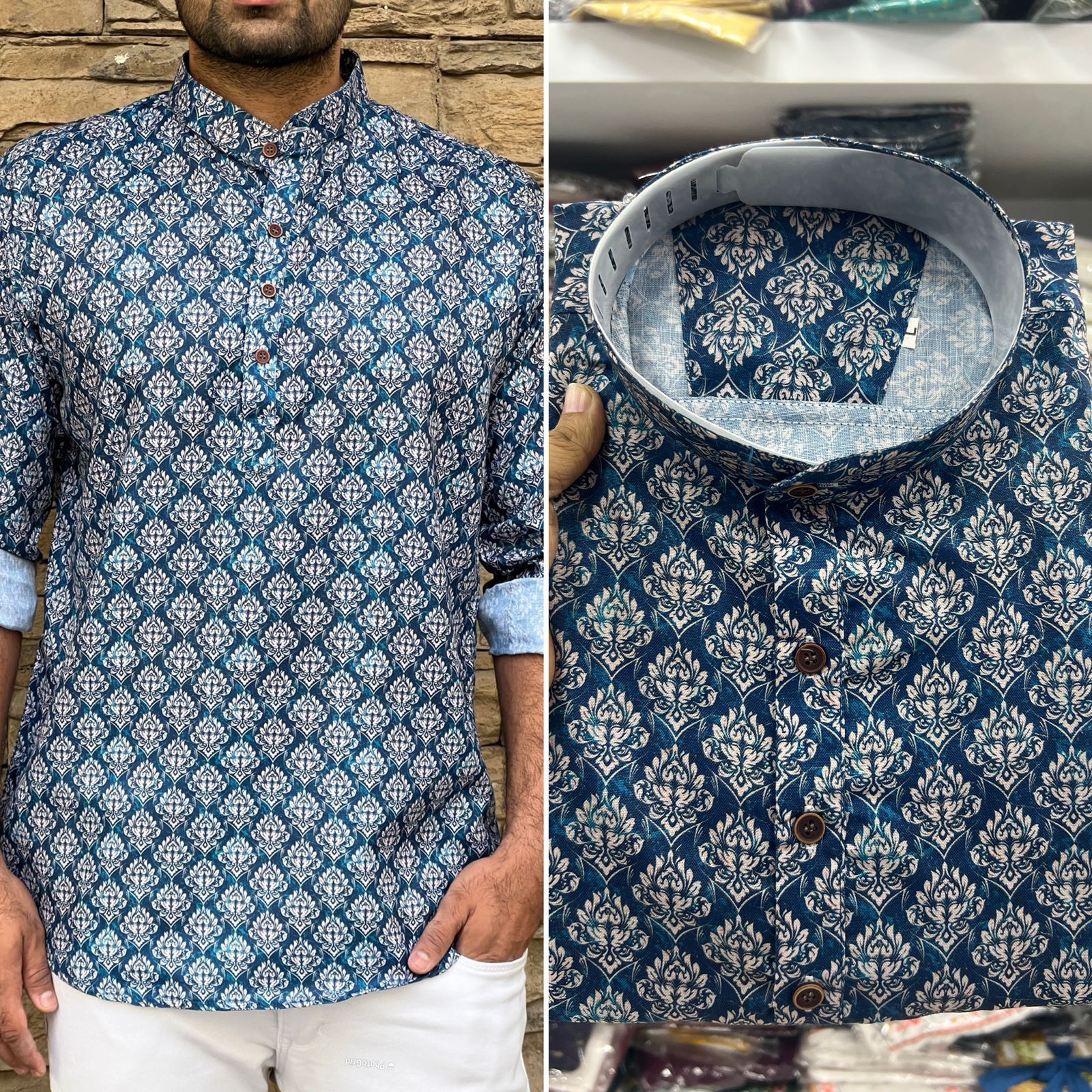 Lekha LI Leo Cotton Printed Full Sleeves Short Length Kurta