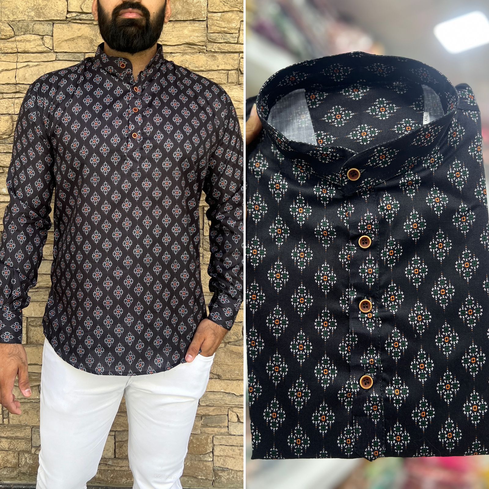 Lekha LI Leo Cotton Printed Full Sleeves Short Length Kurta