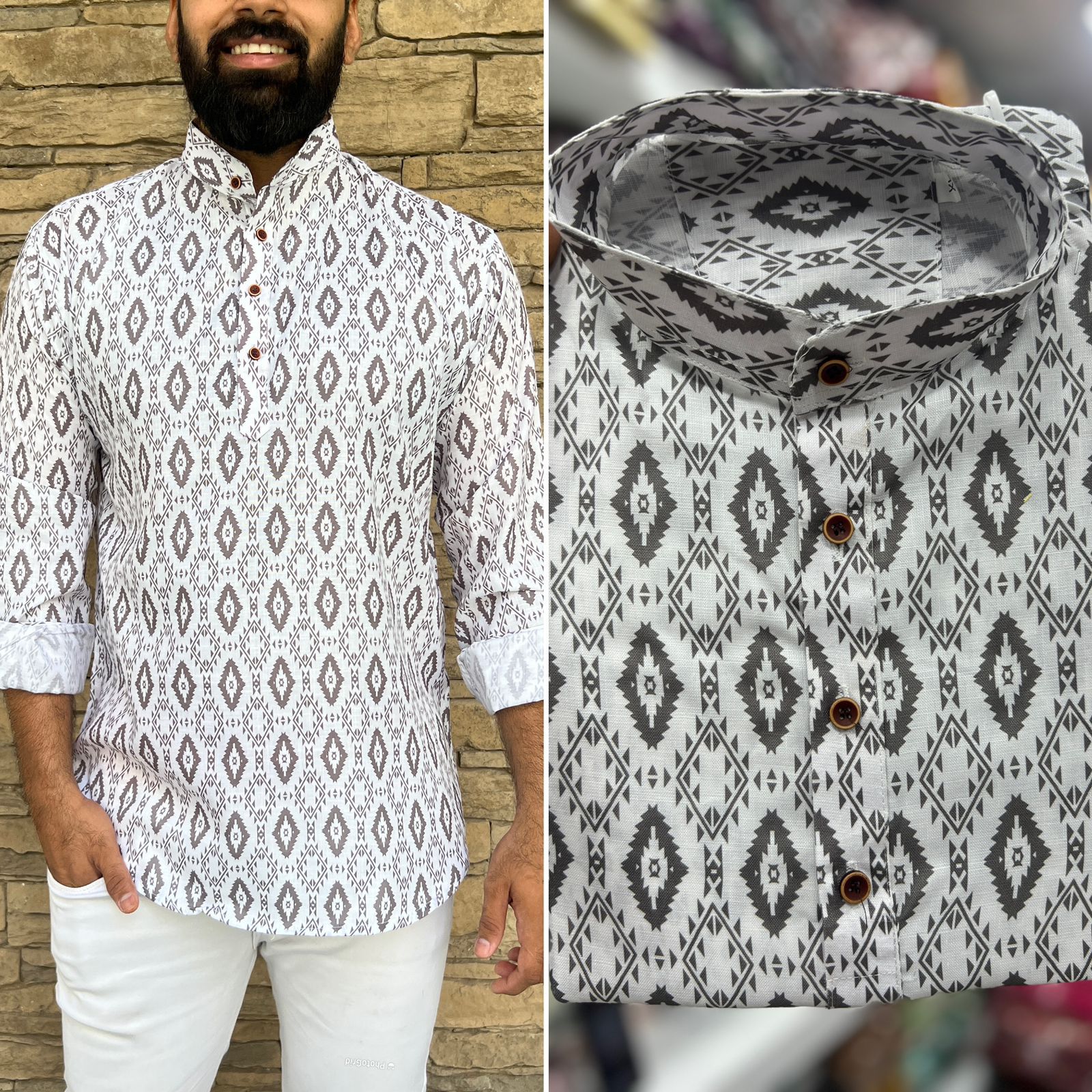 Lekha LI Leo Cotton Printed Full Sleeves Short Length Kurta