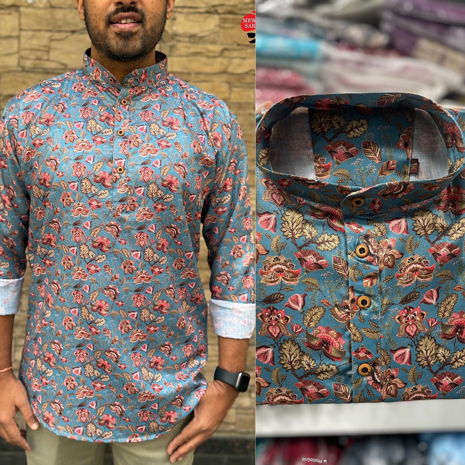 Lekha LI Leo Cotton Printed Full Sleeves Short Length Kurta