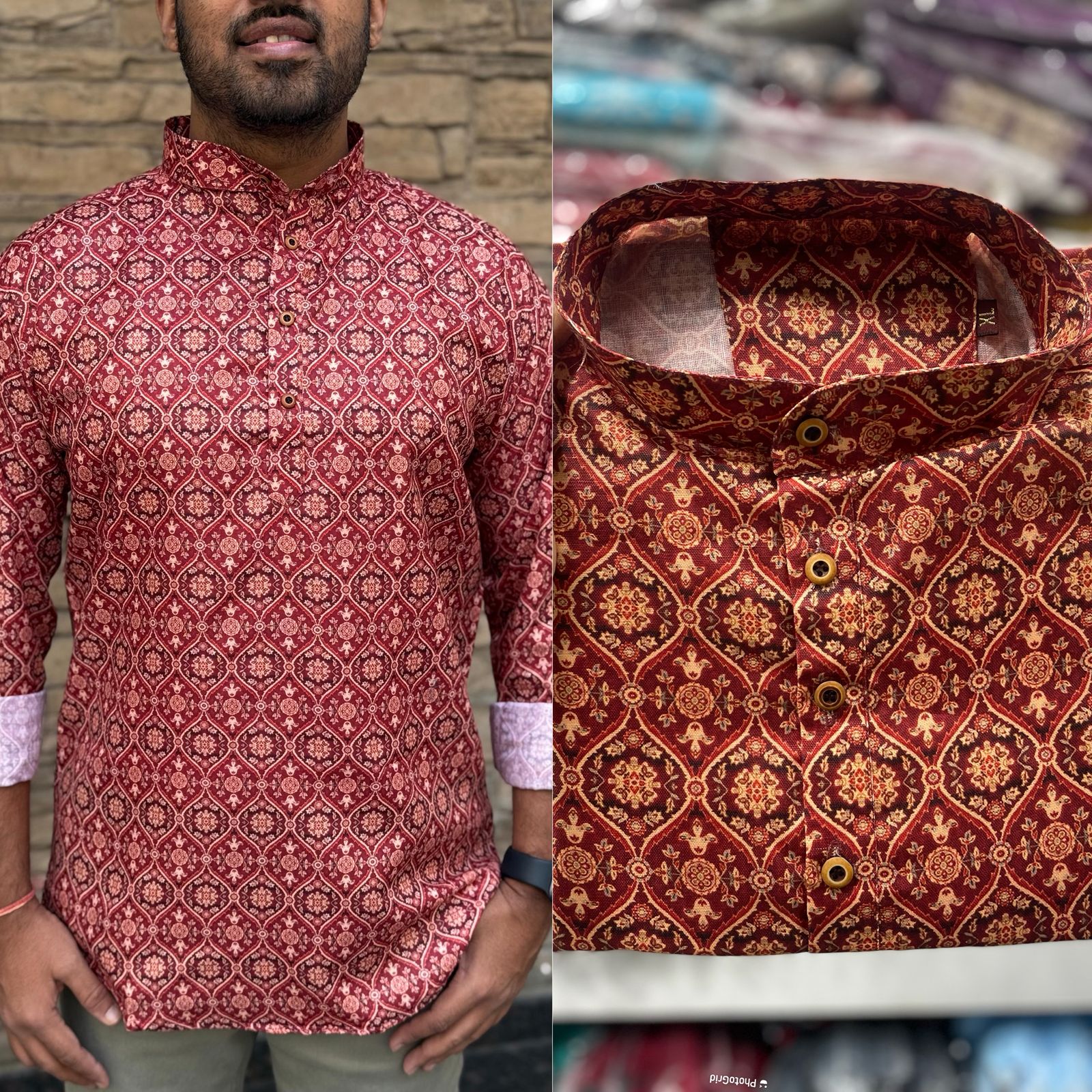 Lekha LI Leo Cotton Printed Full Sleeves Short Length Kurta